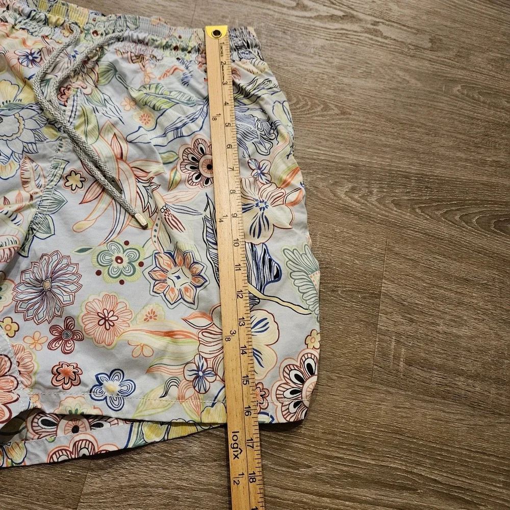 Vilebrequin Mens XL Floral Swim Trunks Multicolor Nylon Lined Drawstring
